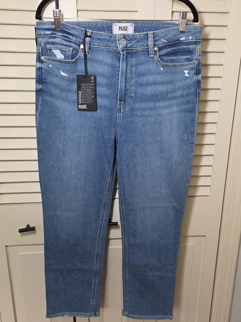 PAIGE Womens Blue Mid-Rise Slim Jeans